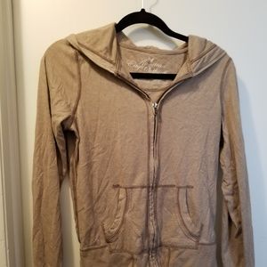 Tan lightweight zip up hoodie